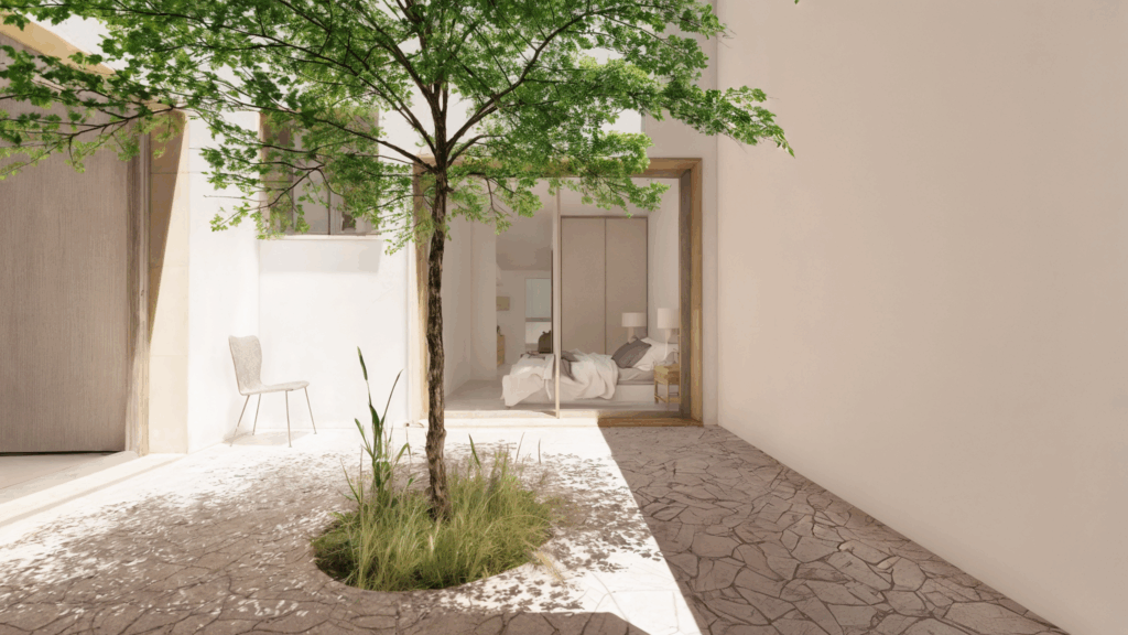 arquitectura vivienda plurifamiliar vega exterior patio Málaga