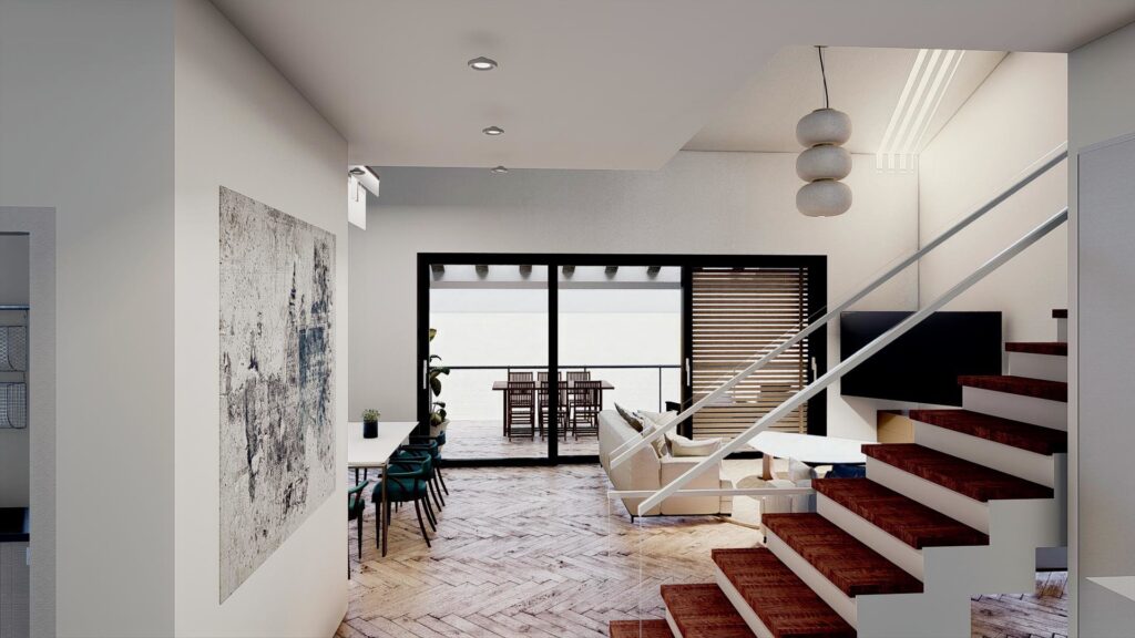 Vivienda unifamiliar Conde Ureña interior salón Málaga